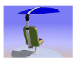 mantis umbrella on beach chait