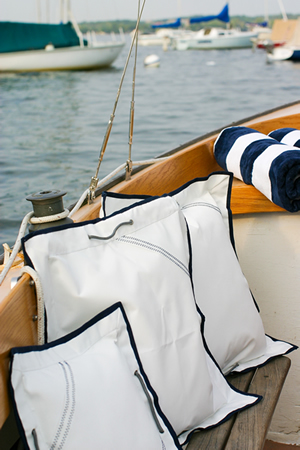 Sail Cloth Pillows on boat