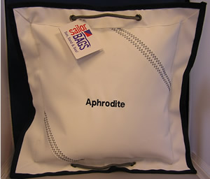 Embroidered Sail Cloth Pillow