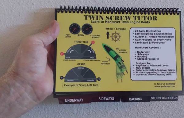 Flash Cards to learn how to maneuver a twin engine boat