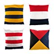 Set of 4 Nautical Flag Throw Pillows for the boat