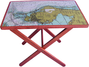 Wood Cockpit table with folding legs